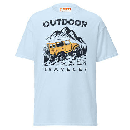 Outdoor Traveler T-Shirt | Adventure Off - Road Tee - Light Blue - T-Shirts Online