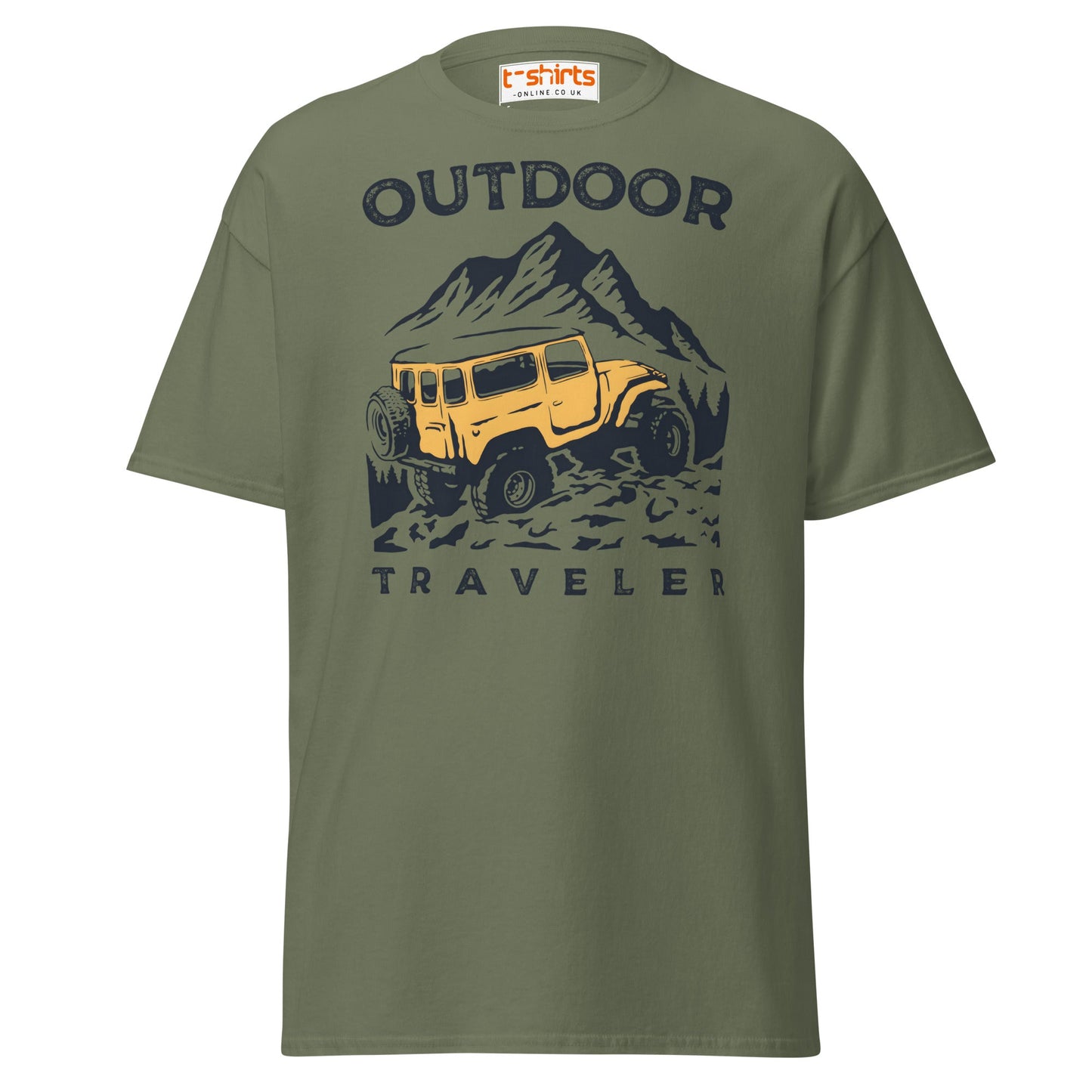 Outdoor Traveler T-Shirt | Adventure Off - Road Tee - Military Green - T-Shirts Online