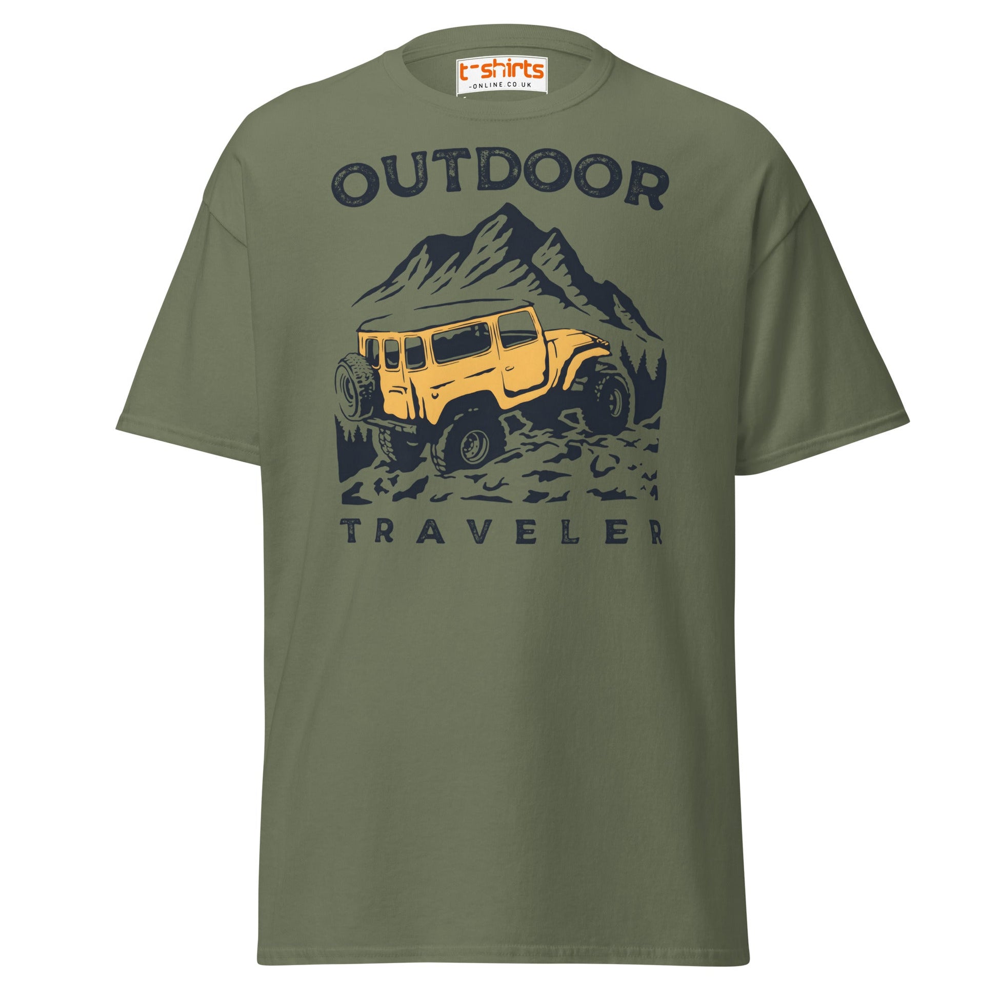 Outdoor Traveler T-Shirt | Adventure Off - Road Tee - Military Green - T-Shirts Online