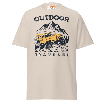 Outdoor Traveler T-Shirt | Adventure Off - Road Tee - Natural - T-Shirts Online