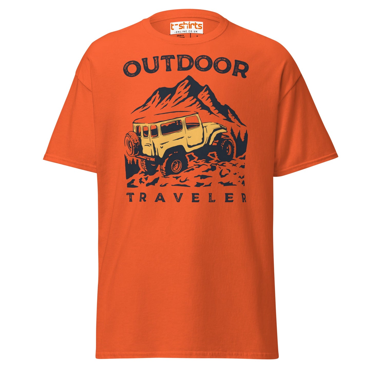 Outdoor Traveler T-Shirt | Adventure Off - Road Tee - Orange - T-Shirts Online