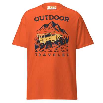 Outdoor Traveler T-Shirt | Adventure Off - Road Tee - Orange - T-Shirts Online