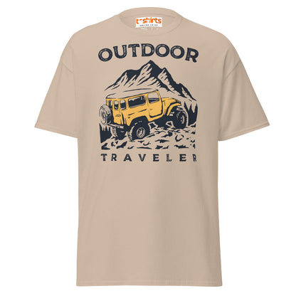 Outdoor Traveler T-Shirt | Adventure Off - Road Tee - Sand - T-Shirts Online