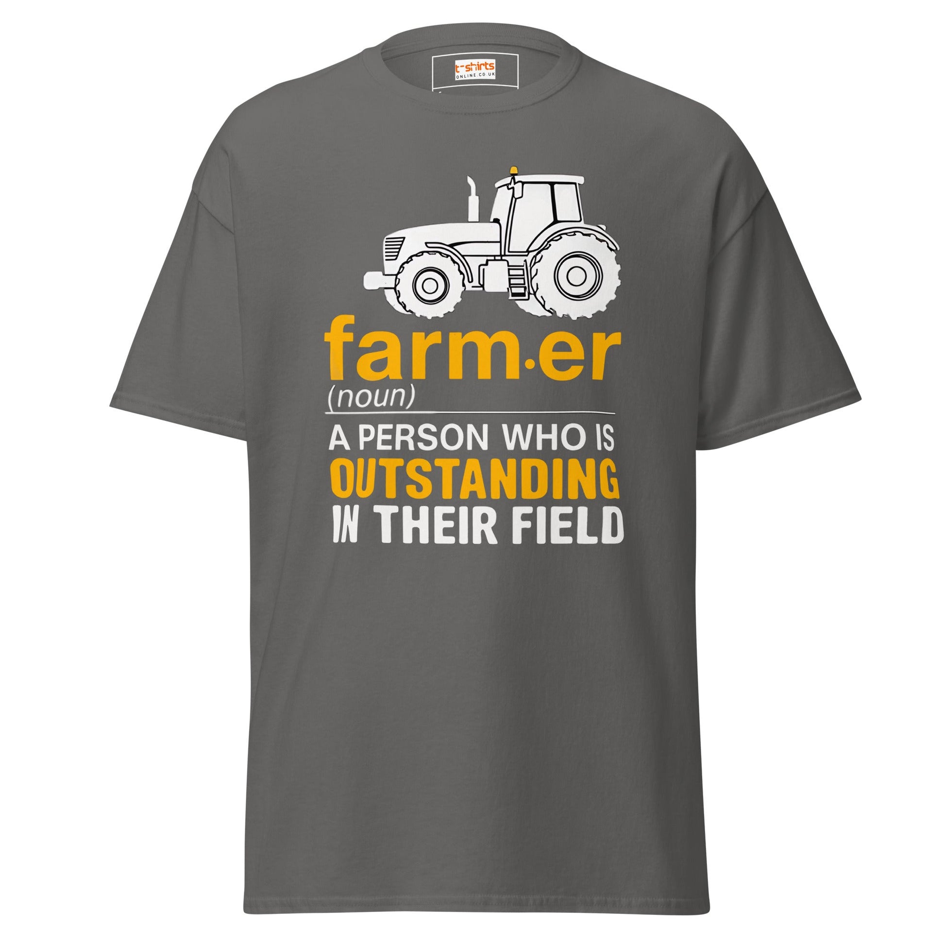 Outstanding Farmer | Farmer T-Shirt - Charcoal - T-Shirts Online