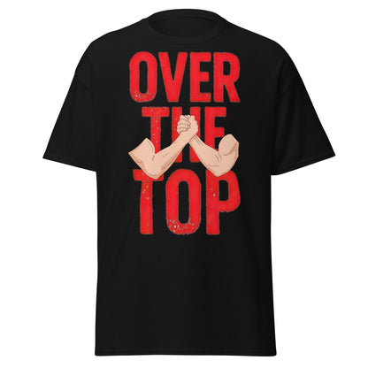 Over The Top Arm Wrestling T-Shirt - Retro Fitness Graphic - Black - T-Shirts Online