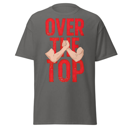 Over The Top Arm Wrestling T-Shirt - Retro Fitness Graphic - Charcoal - T-Shirts Online