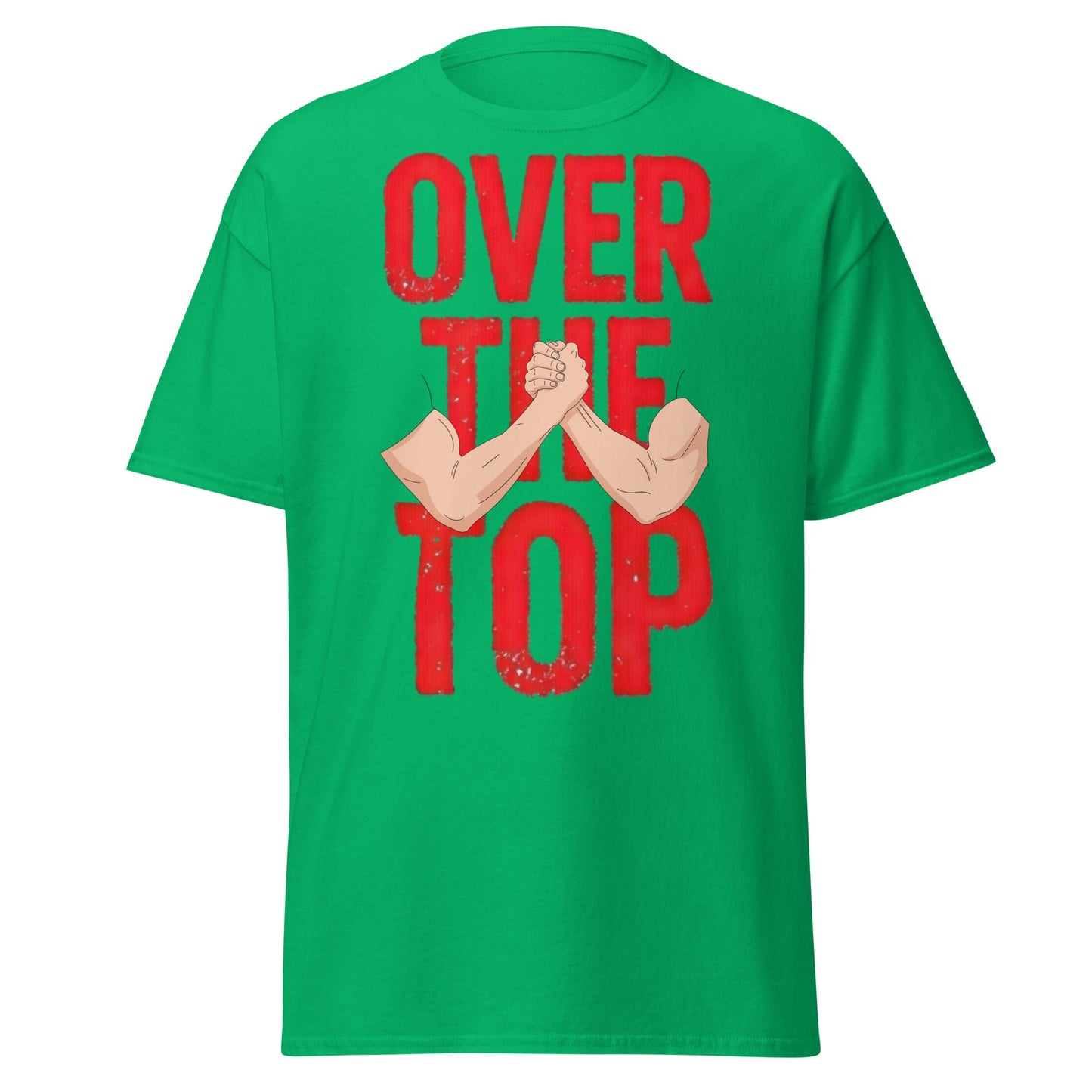 Over The Top Arm Wrestling T-Shirt - Retro Fitness Graphic - Irish Green - T-Shirts Online