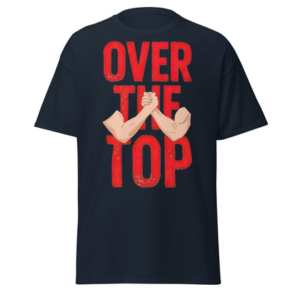 Over The Top Arm Wrestling T-Shirt - Retro Fitness Graphic - Navy - T-Shirts Online