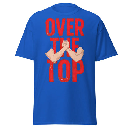 Over The Top Arm Wrestling T-Shirt - Retro Fitness Graphic - Royal - T-Shirts Online