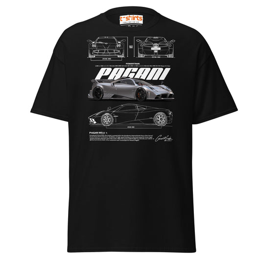 Pagani Imola T-Shirt | Italian Hypercar Enthusiast Tee - Black - T-Shirts Online