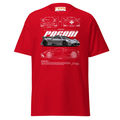 Pagani Imola T-Shirt | Italian Hypercar Enthusiast Tee - Red - T-Shirts Online