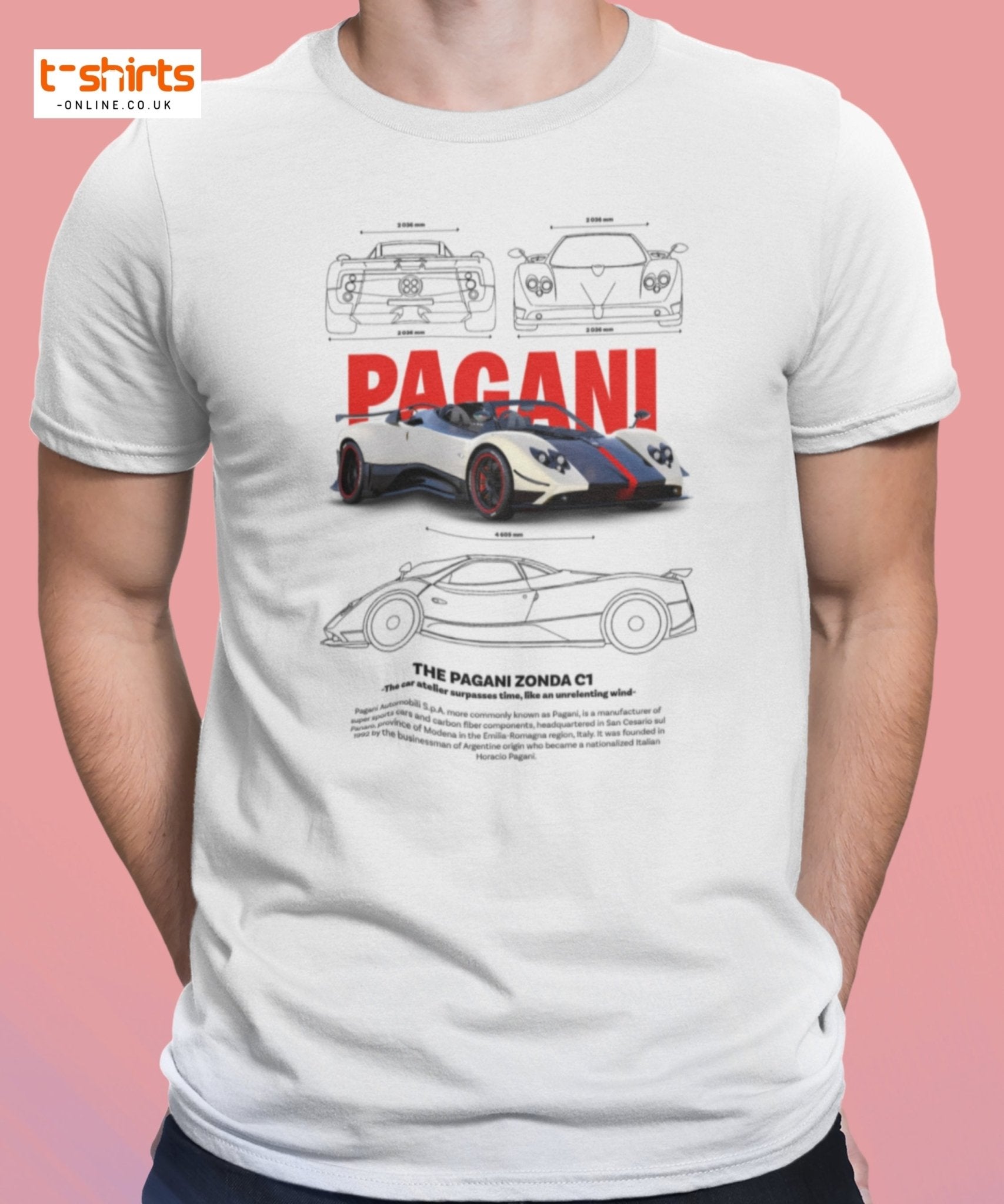 Pagani Zonda T-Shirt | Supercar Legends Tee - Charcoal - T-Shirts Online