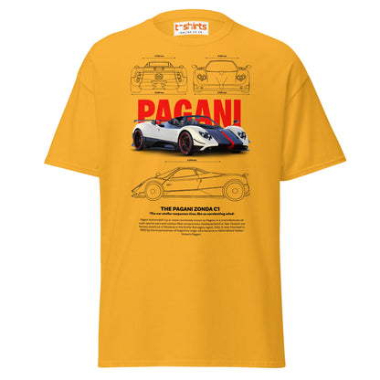 Pagani Zonda T-Shirt | Supercar Legends Tee - Gold - T-Shirts Online