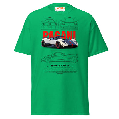 Pagani Zonda T-Shirt | Supercar Legends Tee - Irish Green - T-Shirts Online