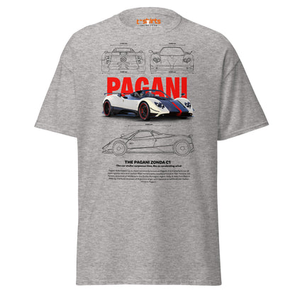 Pagani Zonda T-Shirt | Supercar Legends Tee - Sport Grey - T-Shirts Online