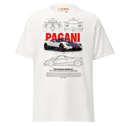 Pagani Zonda T-Shirt | Supercar Legends Tee - White - T-Shirts Online