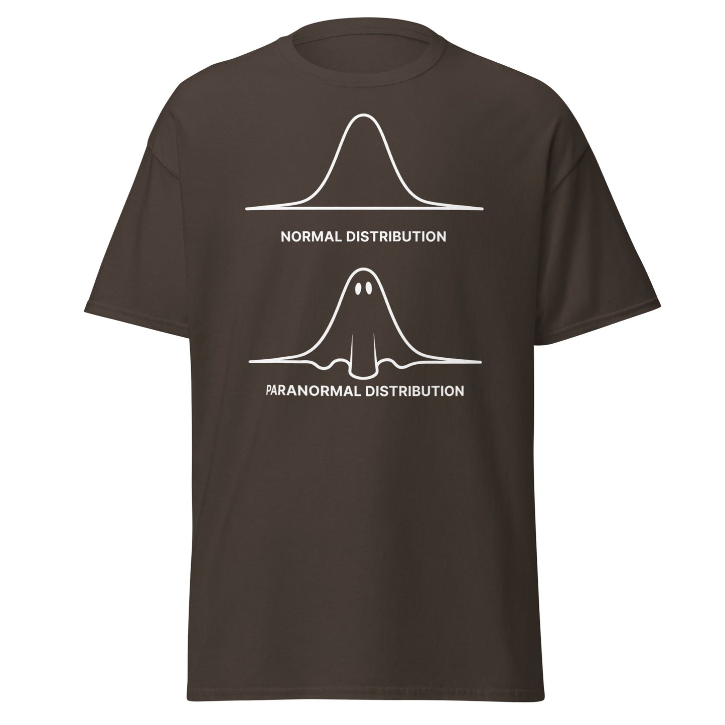 Paranormal Distribution Funny Ghost T-Shirt - Dark Chocolate - T-Shirts Online