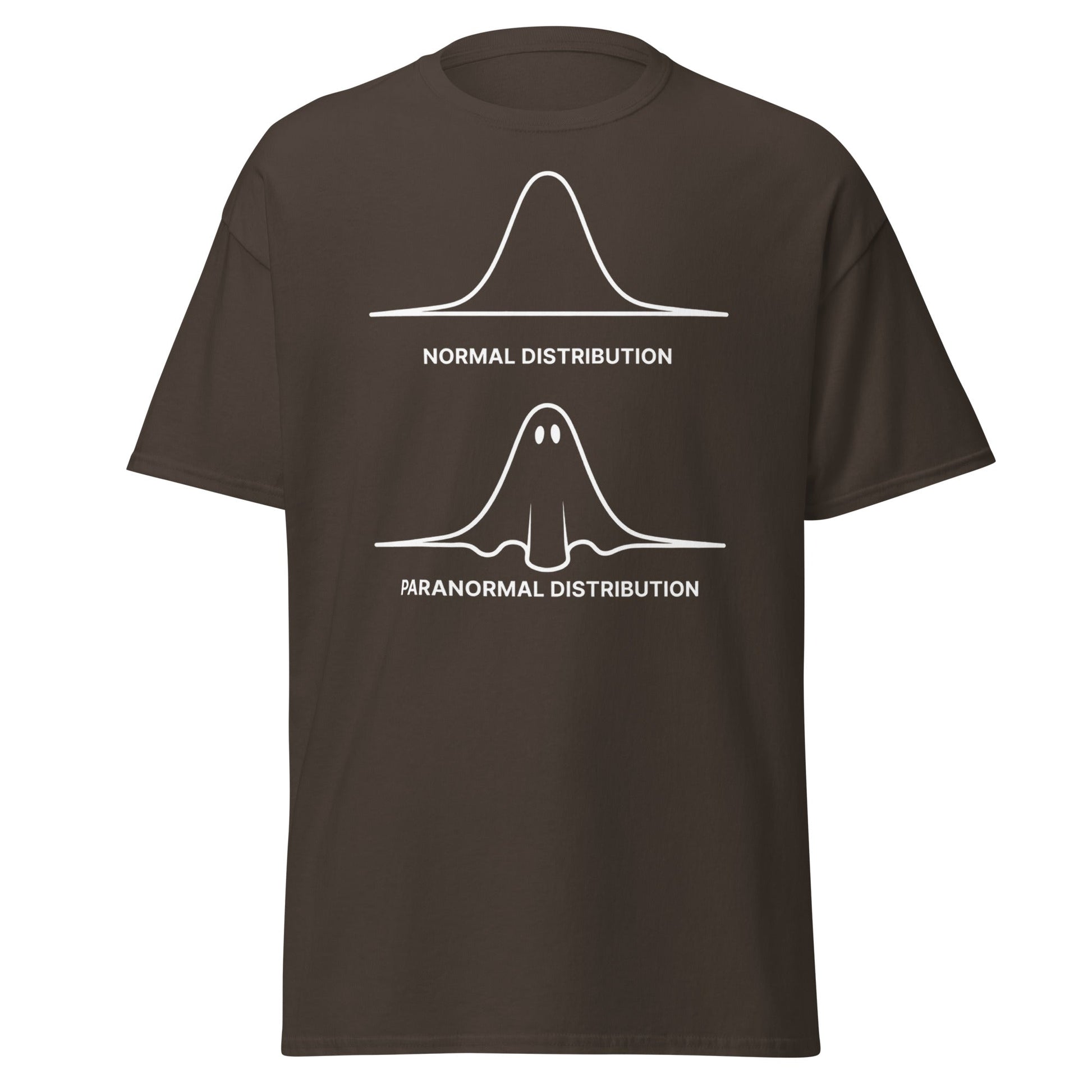 Paranormal Distribution Funny Ghost T-Shirt - Dark Chocolate - T-Shirts Online