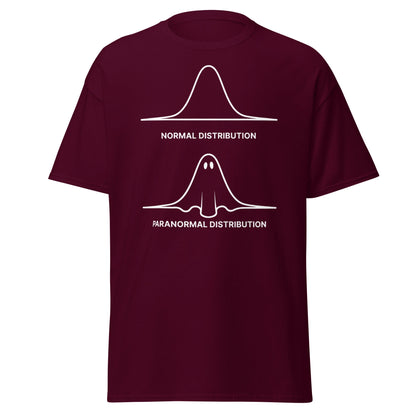 Paranormal Distribution Funny Ghost T-Shirt - Maroon - T-Shirts Online