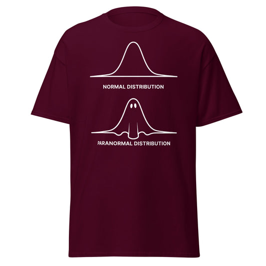 Paranormal Distribution Funny Ghost T-Shirt - Maroon - T-Shirts Online
