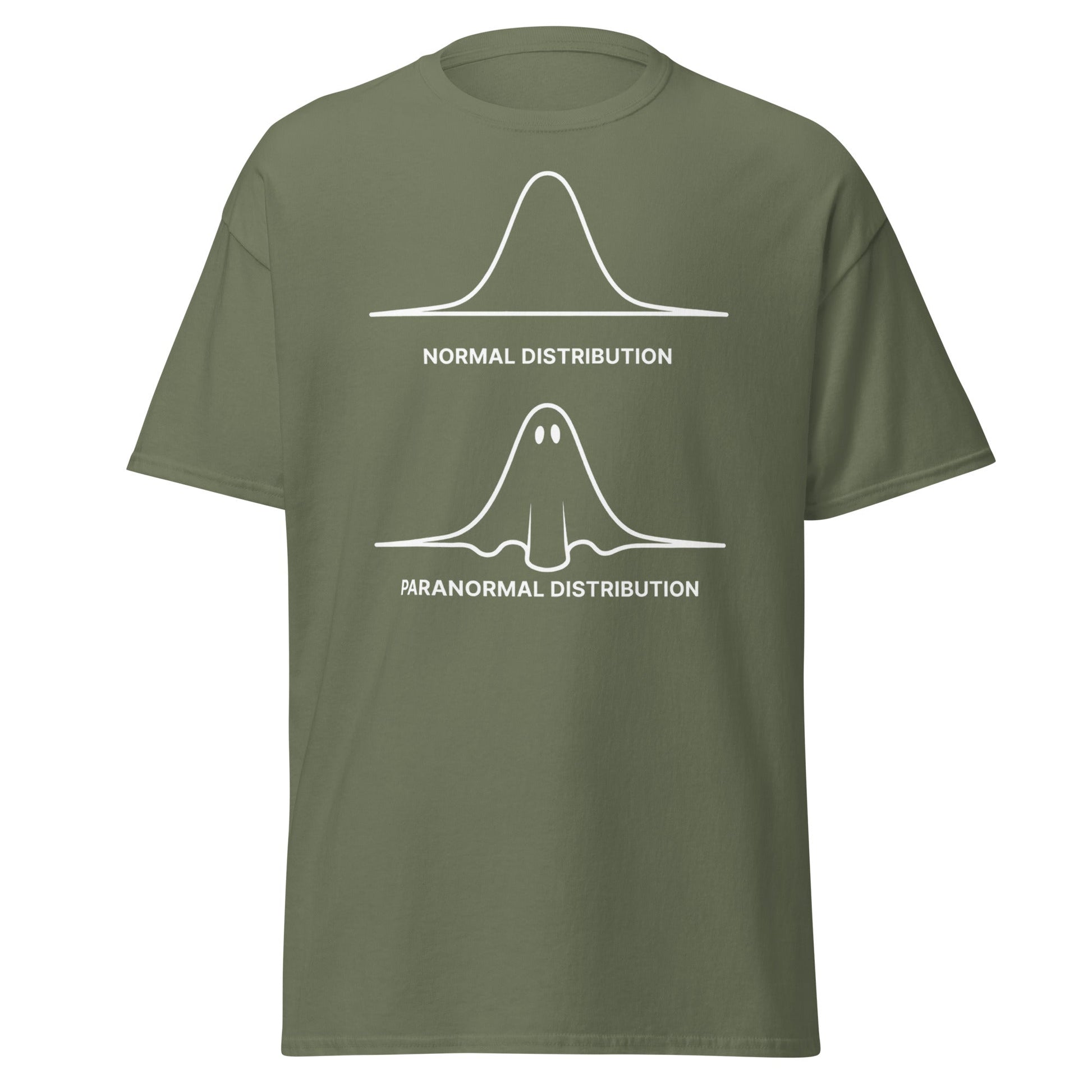 Paranormal Distribution Funny Ghost T-Shirt - Military Green - T-Shirts Online