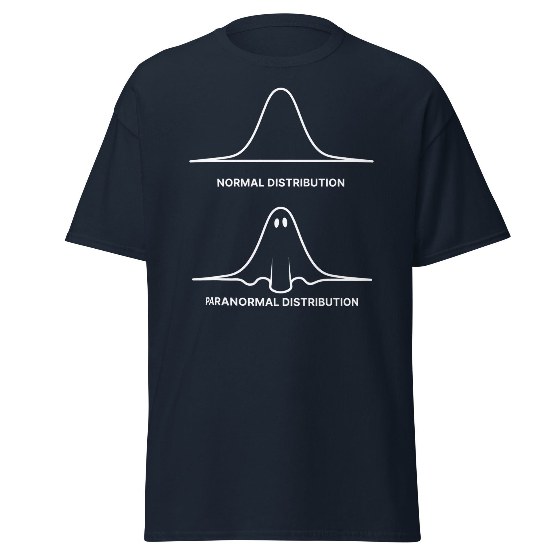 Paranormal Distribution Funny Ghost T-Shirt - Navy - T-Shirts Online
