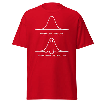 Paranormal Distribution Funny Ghost T-Shirt - Red - T-Shirts Online
