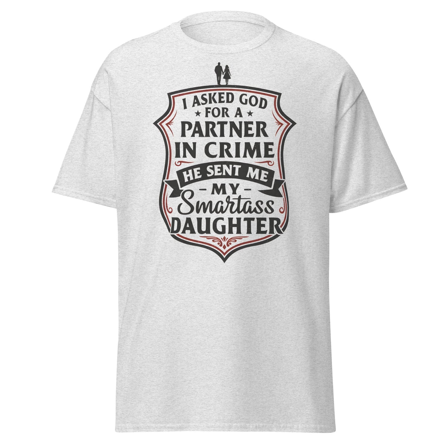 Partner in Crime Daughter T-Shirt – Funny Dad Gift Tee - Ash - T-Shirts Online
