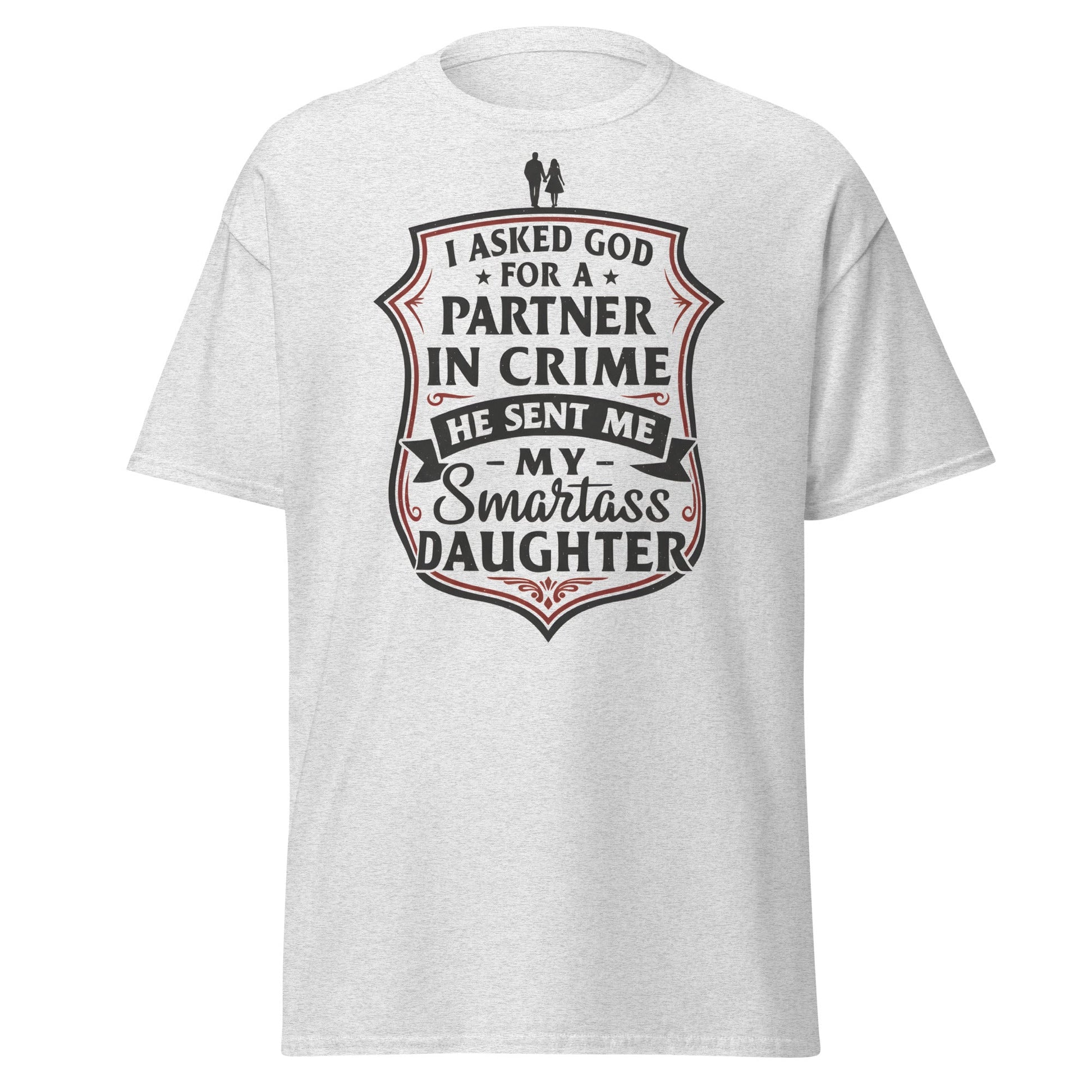 Partner in Crime Daughter T-Shirt – Funny Dad Gift Tee - Ash - T-Shirts Online