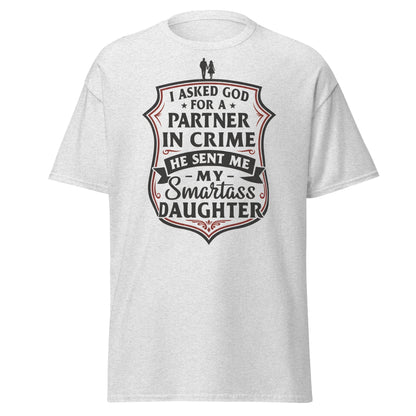Partner in Crime Daughter T-Shirt – Funny Dad Gift Tee - Ash - T-Shirts Online