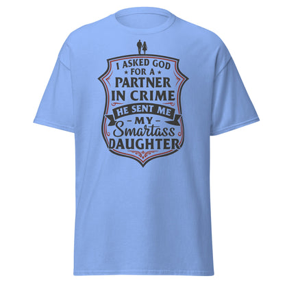 Partner in Crime Daughter T-Shirt – Funny Dad Gift Tee - Carolina Blue - T-Shirts Online