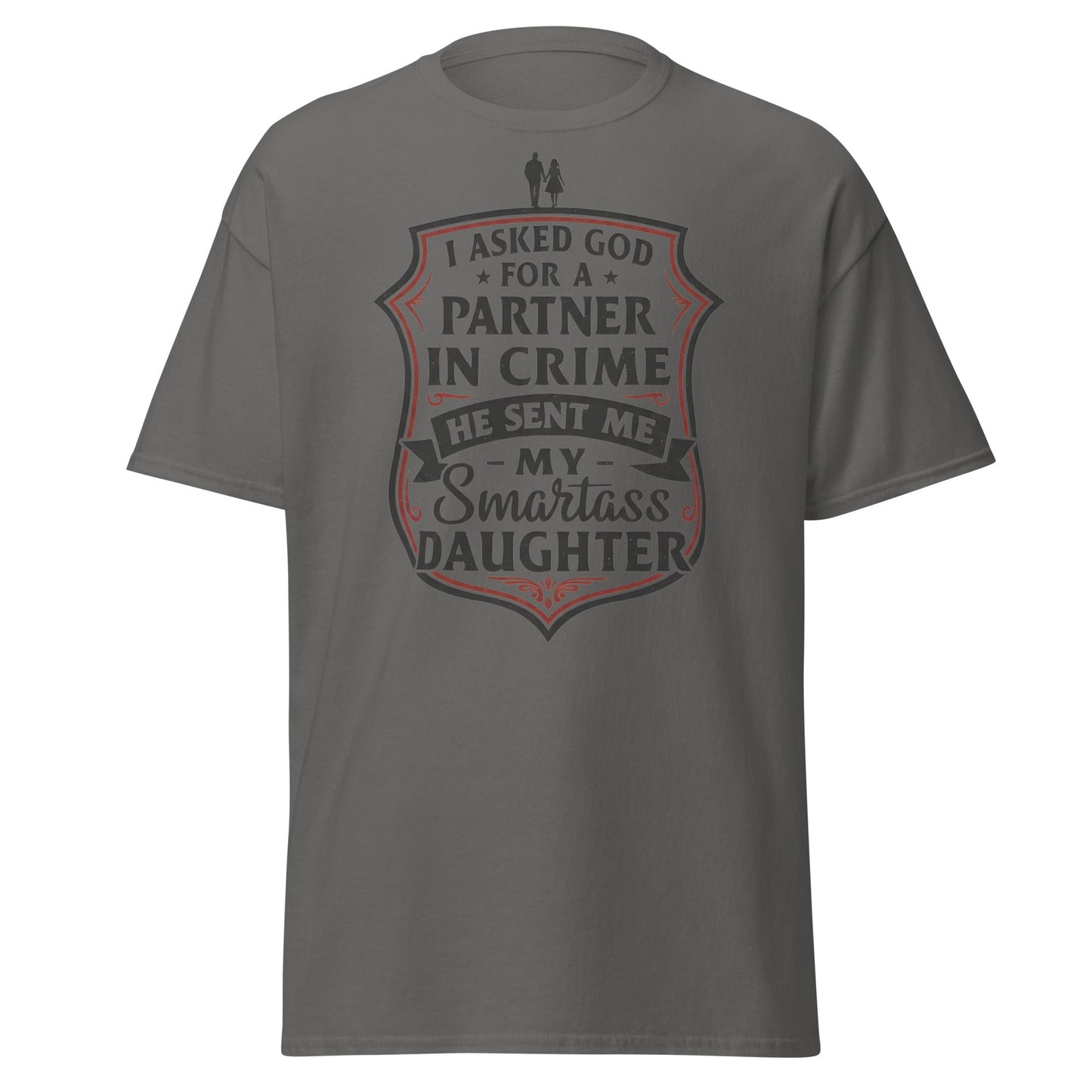 Partner in Crime Daughter T-Shirt – Funny Dad Gift Tee - Charcoal - T-Shirts Online
