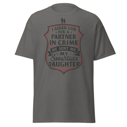 Partner in Crime Daughter T-Shirt – Funny Dad Gift Tee - Charcoal - T-Shirts Online