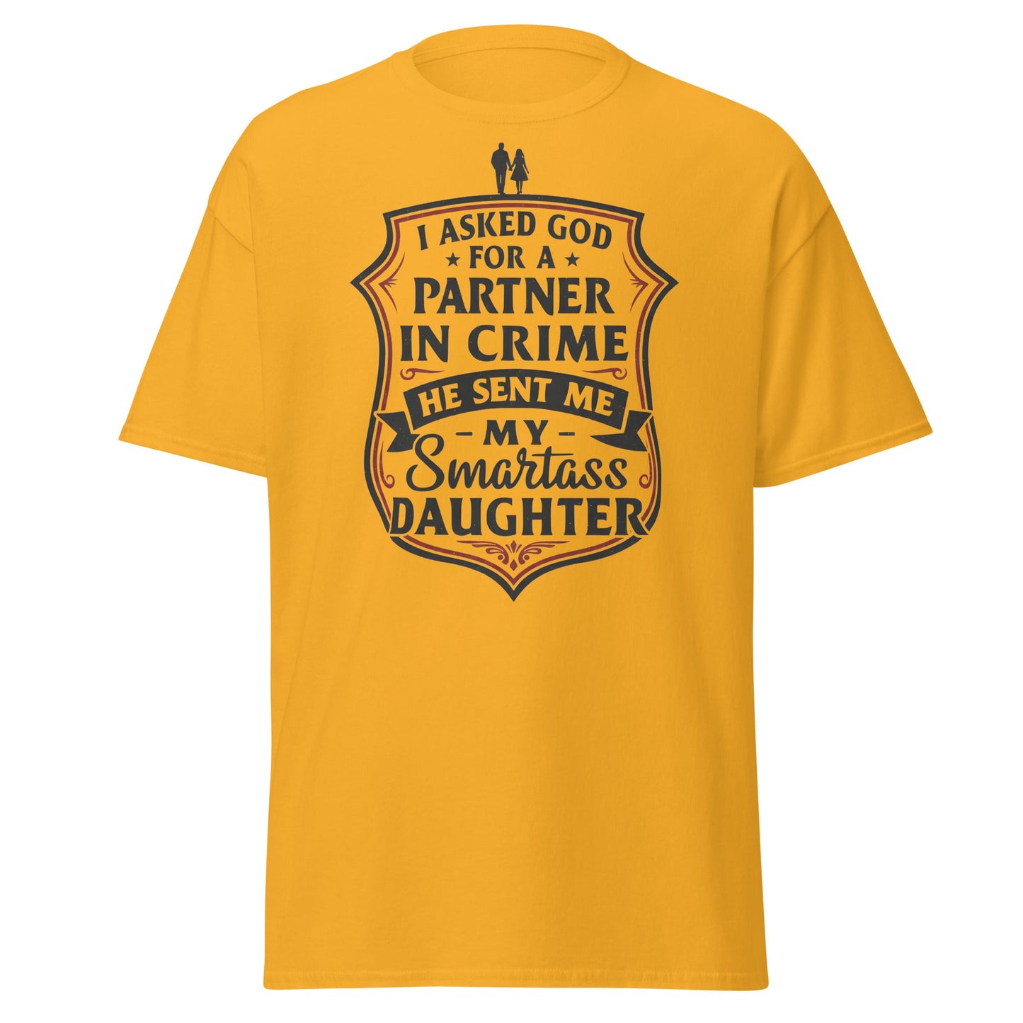 Partner in Crime Daughter T-Shirt – Funny Dad Gift Tee - Gold - T-Shirts Online