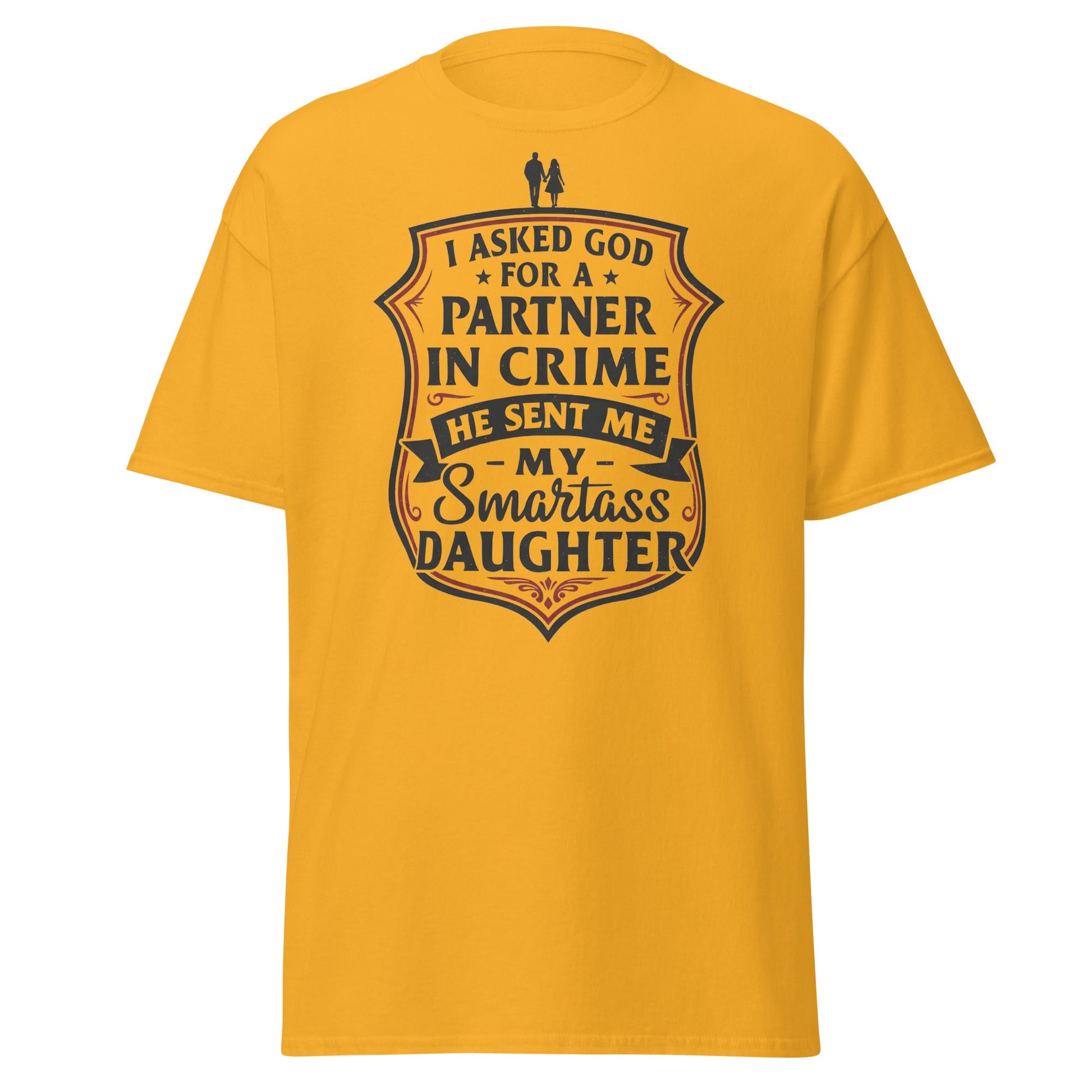 Partner in Crime Daughter T-Shirt – Funny Dad Gift Tee - Gold - T-Shirts Online