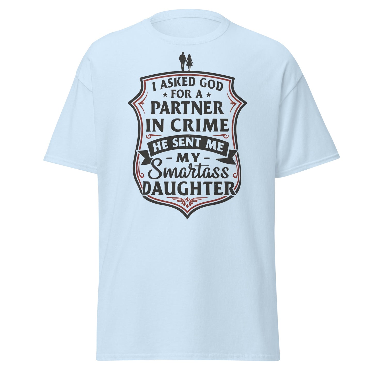 Partner in Crime Daughter T-Shirt – Funny Dad Gift Tee - Light Blue - T-Shirts Online