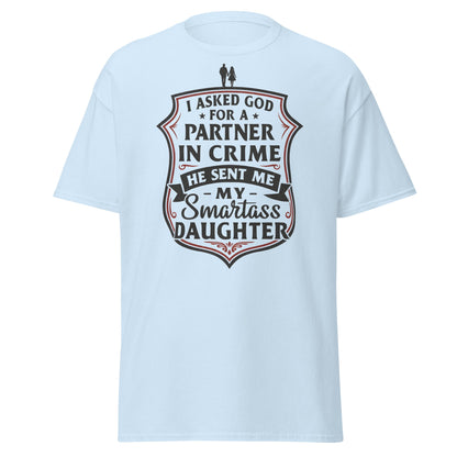 Partner in Crime Daughter T-Shirt – Funny Dad Gift Tee - Light Blue - T-Shirts Online
