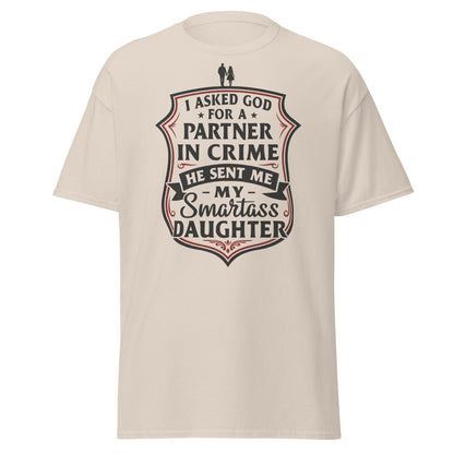 Partner in Crime Daughter T-Shirt – Funny Dad Gift Tee - Natural - T-Shirts Online