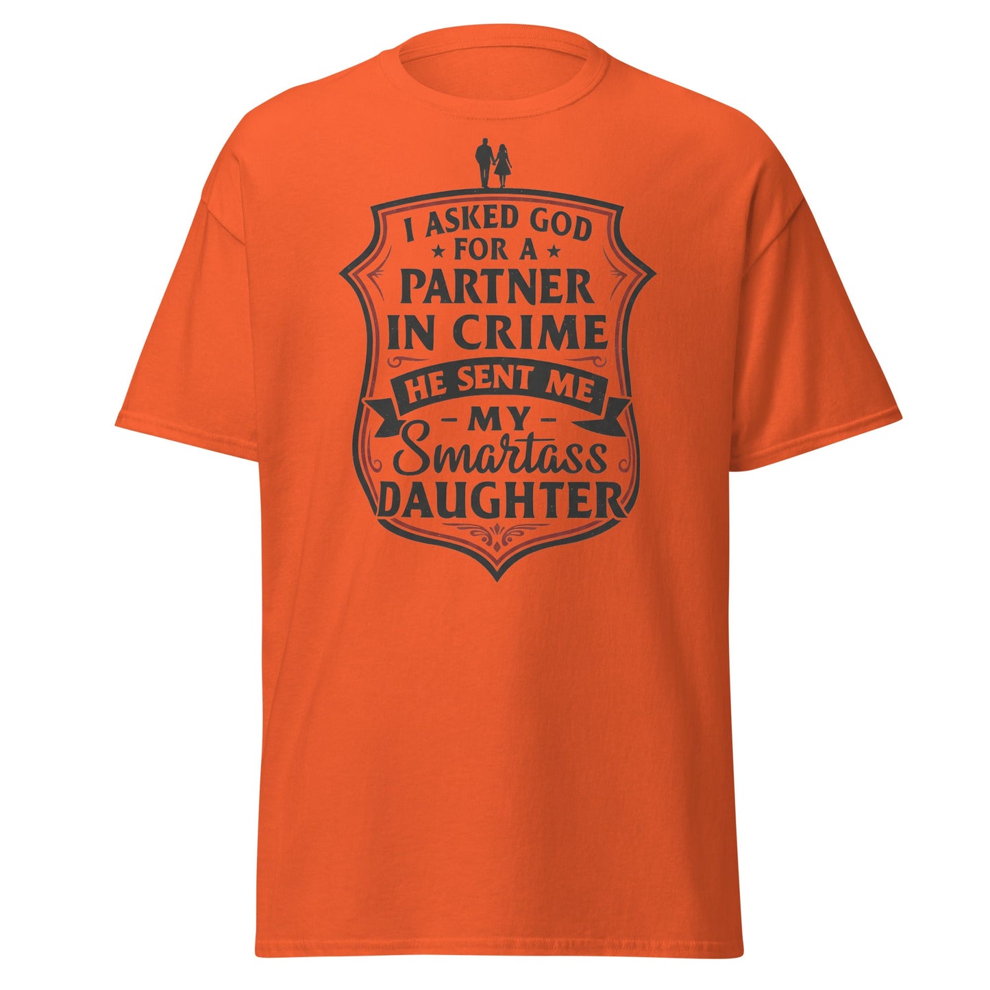 Partner in Crime Daughter T-Shirt – Funny Dad Gift Tee - Orange - T-Shirts Online