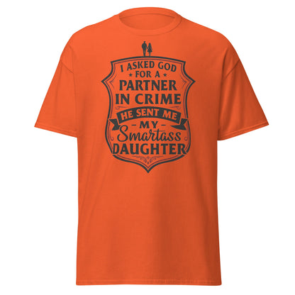 Partner in Crime Daughter T-Shirt – Funny Dad Gift Tee - Orange - T-Shirts Online