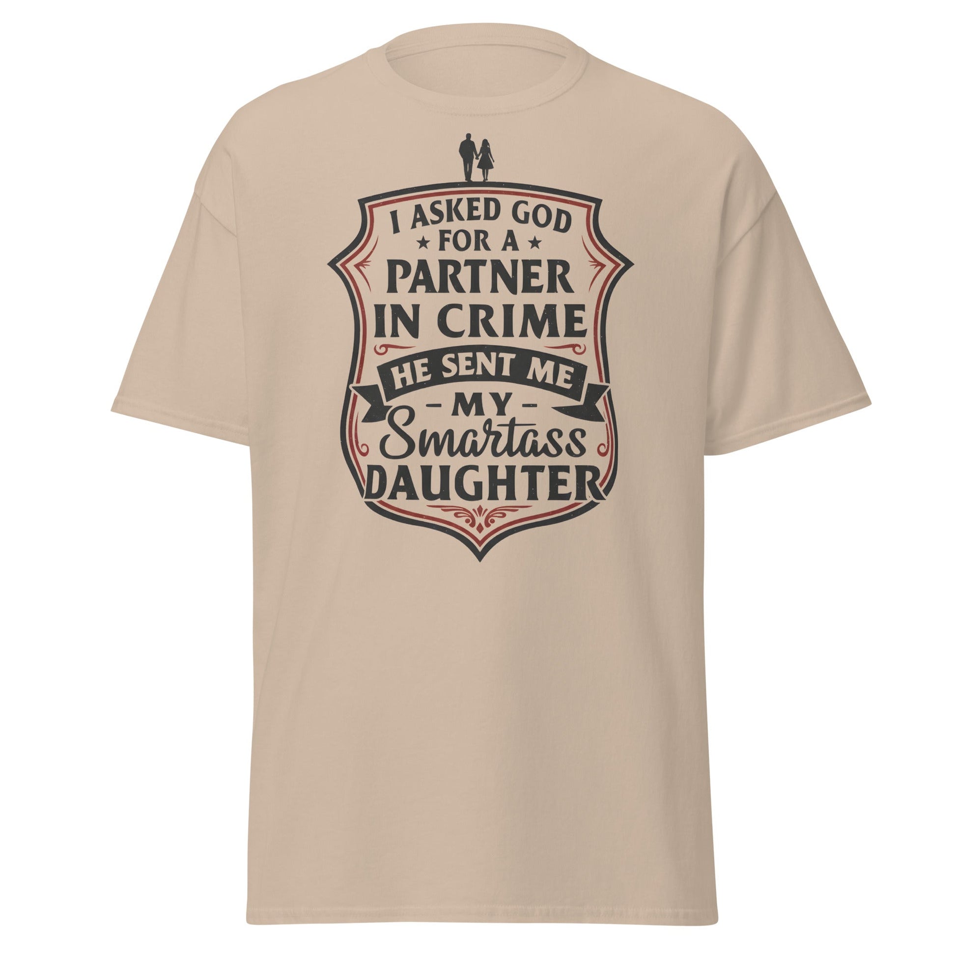 Partner in Crime Daughter T-Shirt – Funny Dad Gift Tee - Sand - T-Shirts Online