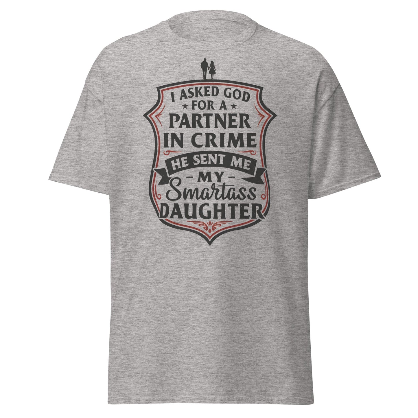 Partner in Crime Daughter T-Shirt – Funny Dad Gift Tee - Sport Grey - T-Shirts Online