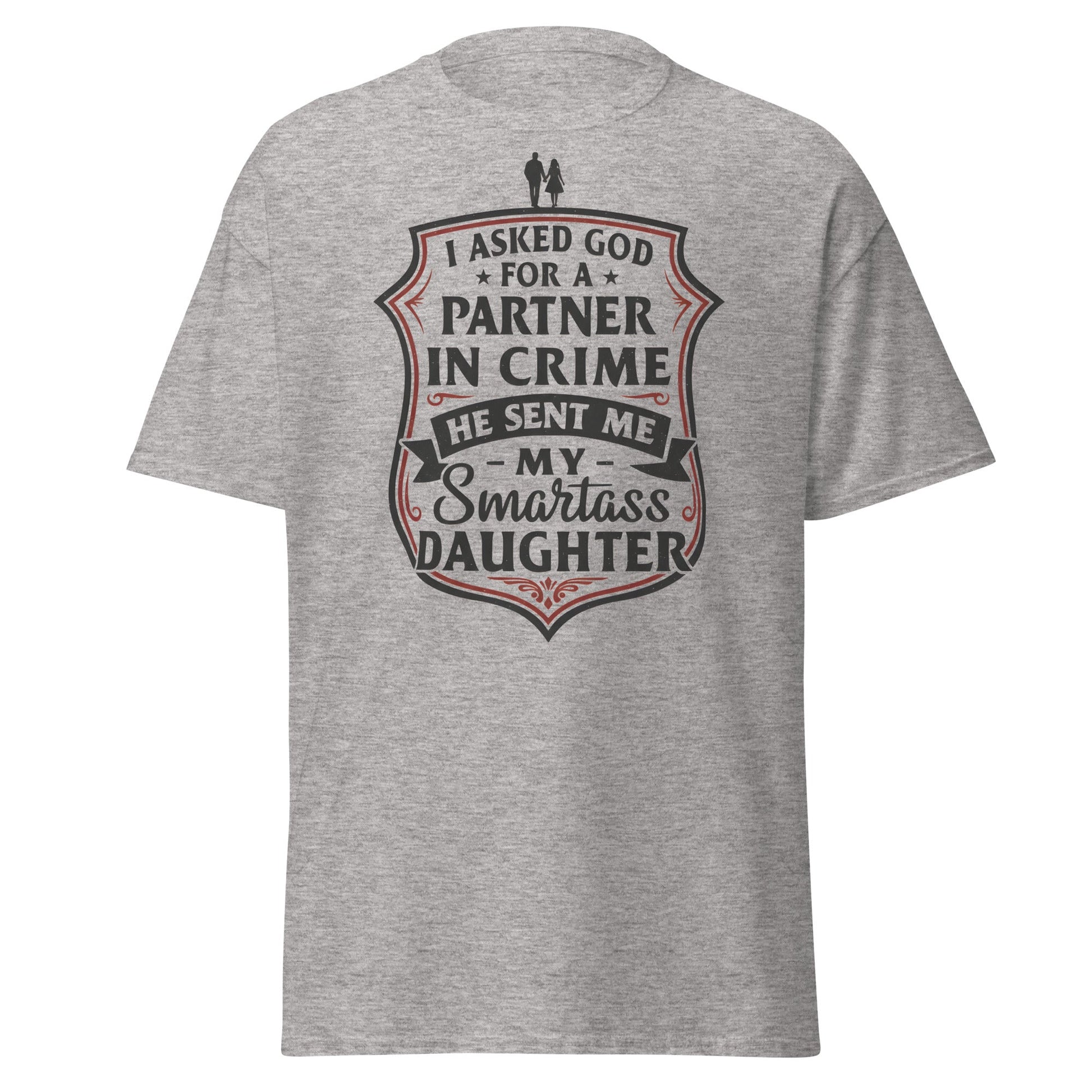 Partner in Crime Daughter T-Shirt – Funny Dad Gift Tee - Sport Grey - T-Shirts Online