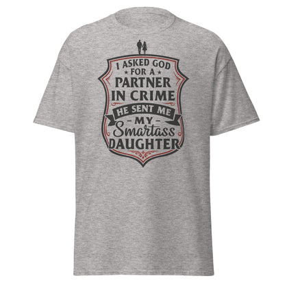 Partner in Crime Daughter T-Shirt – Funny Dad Gift Tee - Sport Grey - T-Shirts Online