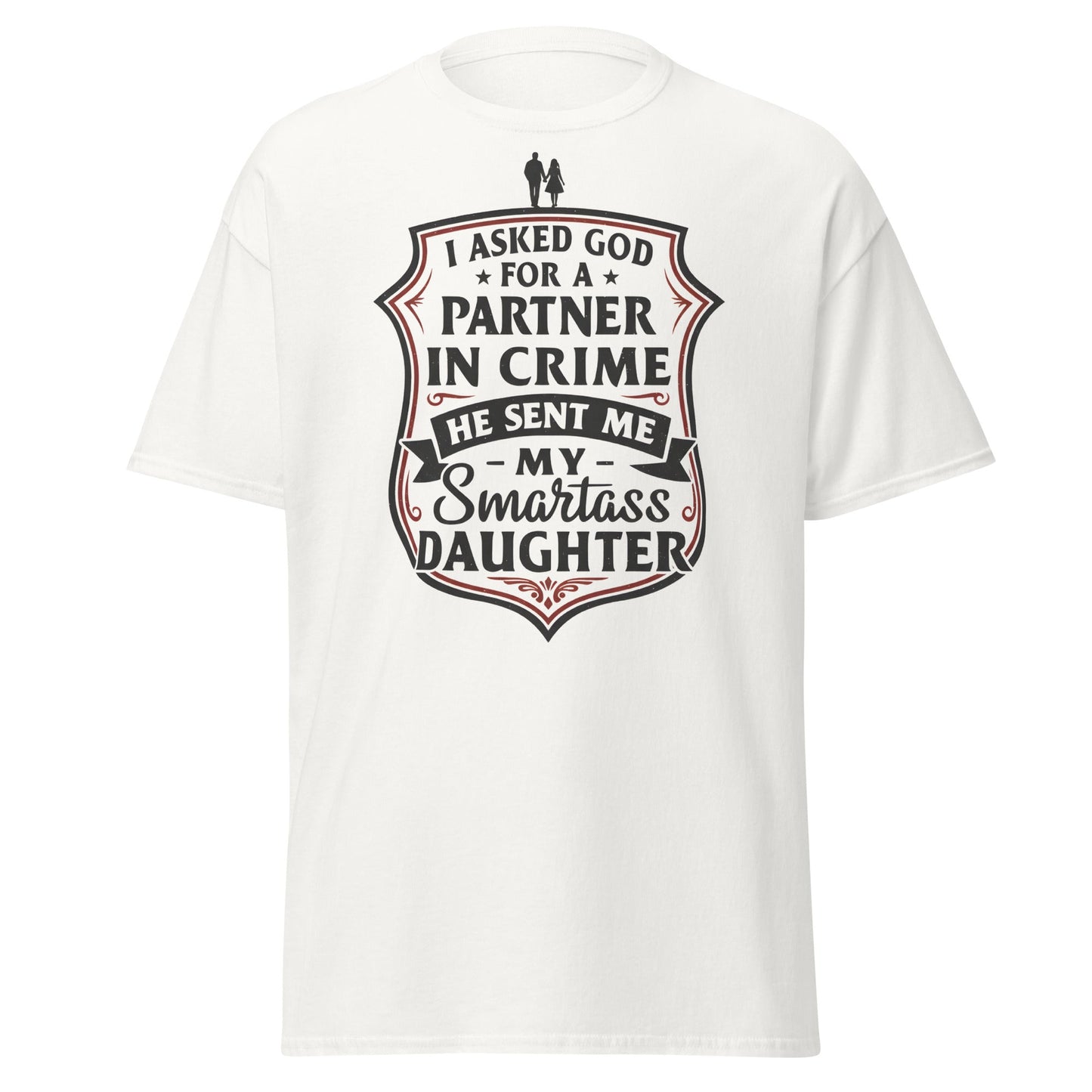 Partner in Crime Daughter T-Shirt – Funny Dad Gift Tee - White - T-Shirts Online