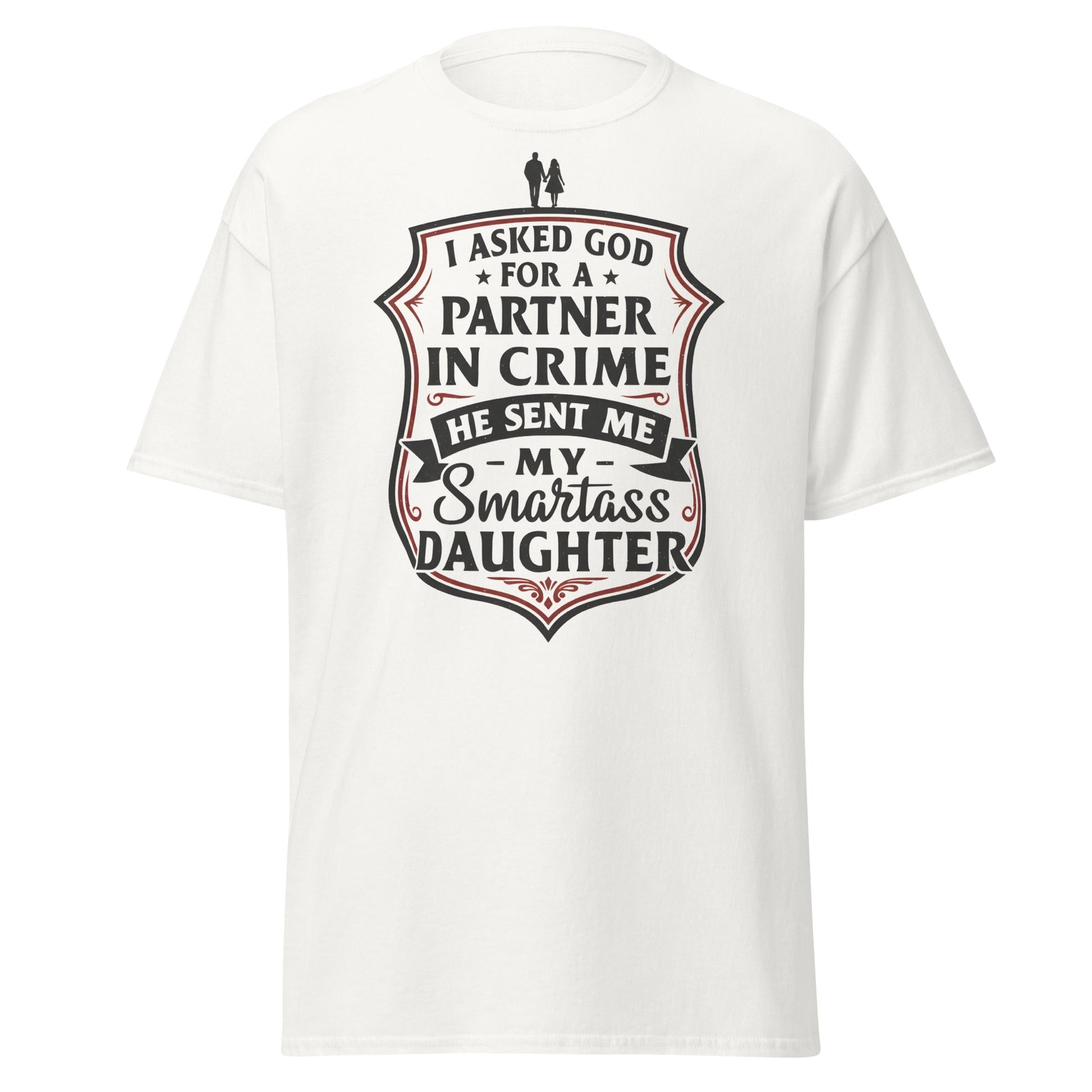 Partner in Crime Daughter T-Shirt – Funny Dad Gift Tee - White - T-Shirts Online