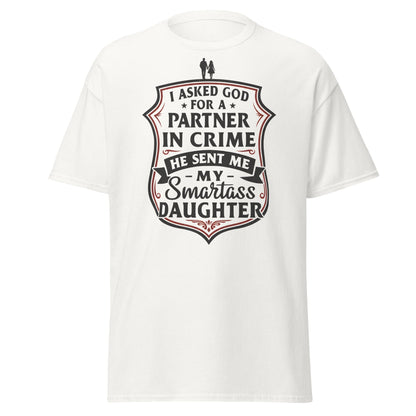 Partner in Crime Daughter T-Shirt – Funny Dad Gift Tee - White - T-Shirts Online