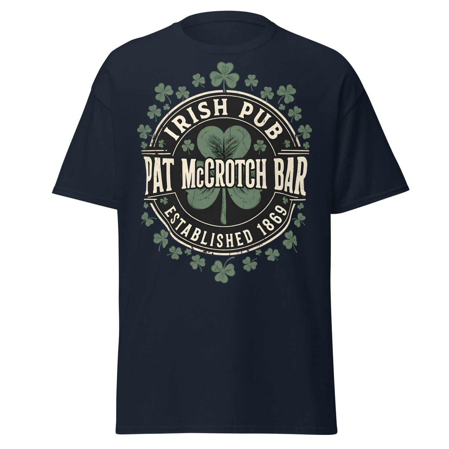 Pat McCrotch Irish Pub T-Shirt - Funny St. Patrick's Day Tee - Navy - T-Shirts Online