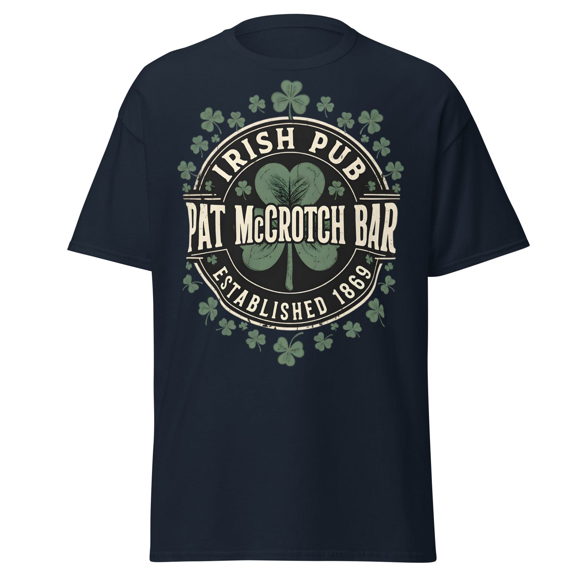 Pat McCrotch Irish Pub T-Shirt - Funny St. Patrick's Day Tee - Navy - T-Shirts Online