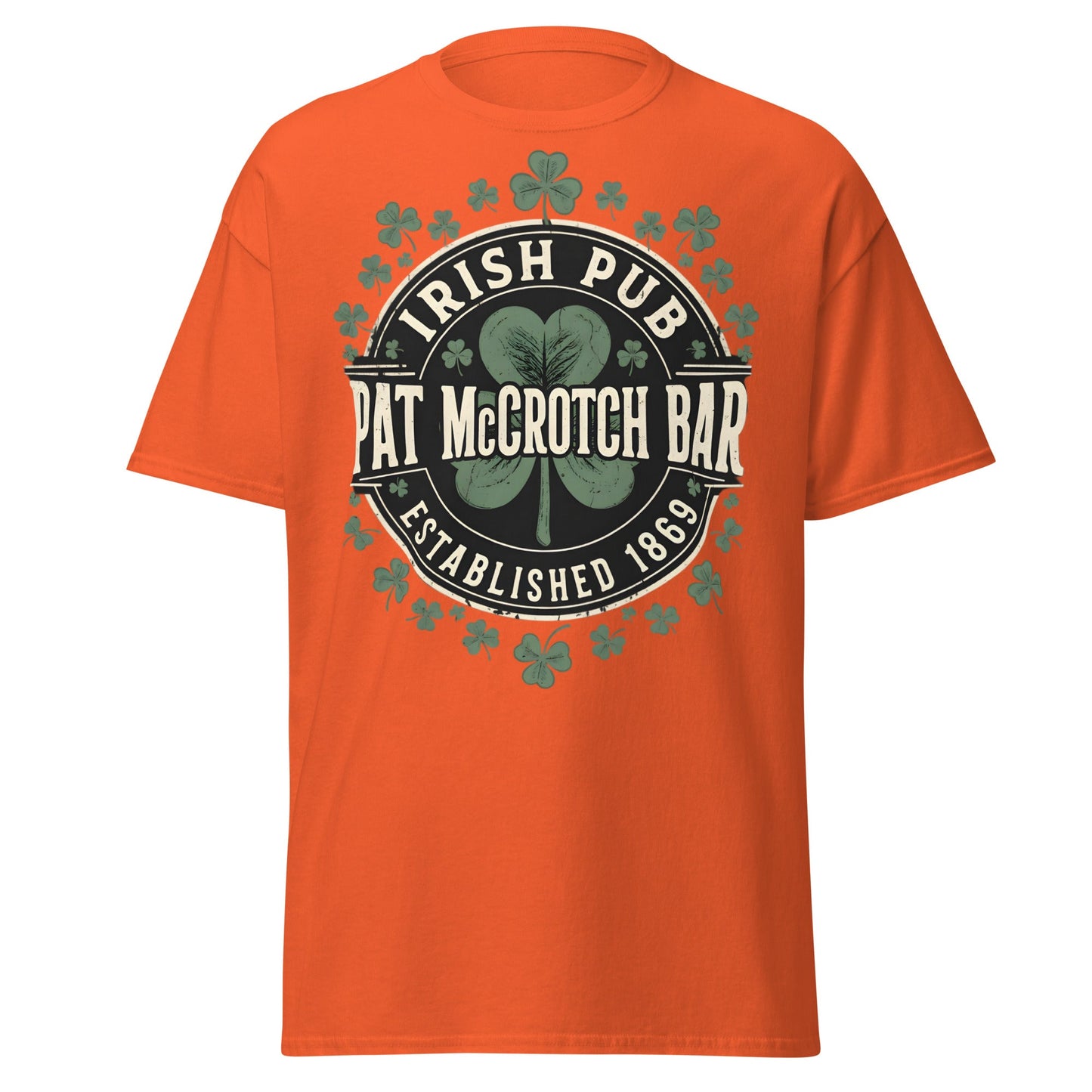 Pat McCrotch Irish Pub T-Shirt - Funny St. Patrick's Day Tee - Orange - T-Shirts Online